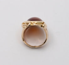 Load image into Gallery viewer, Art Nouveau Agate 14K Yellow Gold Ring