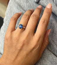 Load image into Gallery viewer, Classic 14K White Gold Sapphire & Diamond Ring, Engagement Ring.