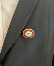 Load image into Gallery viewer, Vintage 10K Gold Filled Carnelian Pietra Dura Micro Mosaic Brooch, Pin