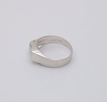 Load image into Gallery viewer, Vintage 14K White Gold Diamond Bypass Ring, Band.