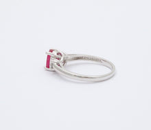 Load image into Gallery viewer, Vintage Ruby Diamonds 10K White Gold Ring