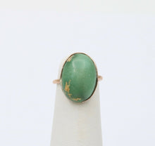 Load image into Gallery viewer, Victorian Cabochon Turquoise 14K Yellow Gold Ring