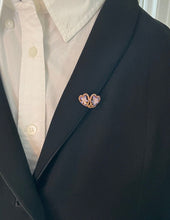 Load image into Gallery viewer, Edwardian 14K Pinkish Yellow Gold Clement Enamel Forget Me Not Brooch Pin
