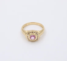 Load image into Gallery viewer, Vintage Pink Sapphire Diamonds 14k Yellow Gold Ring