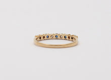 Load image into Gallery viewer, Lovely Channel Set Diamonds Blue Sapphires 14K Yellow Gold Ring