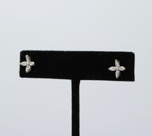 Load image into Gallery viewer, Vintage 10K Gold Diamond X Flower Studs Earrings