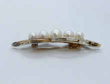 Load image into Gallery viewer, Unique Art Deco Diamonds Pearls Red Enamel 18K Yellow Gold Brooch Pin