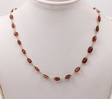 Load image into Gallery viewer, Victorian Handmade Garnet 14K Yellow Gold Necklace