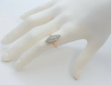 Load image into Gallery viewer, Victorian Navette 18K Yellow White Gold Diamonds Ring