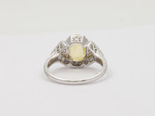 Load image into Gallery viewer, A Gorgeous Cushion Cut Vivid Yellow Sapphire 18K White Gold Diamond