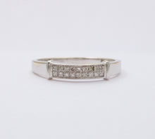 Load image into Gallery viewer, Vintage Diamond 14K White Gold Ring Band, Wedding Band