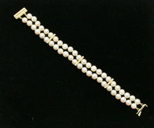 Load image into Gallery viewer, Vintage 18K Yellow Gold Pearl Diamond Bracelet