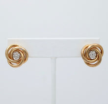 Load image into Gallery viewer, Vintage 14K Gold Knot or Sweller Diamond Studs Earrings