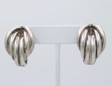 Load image into Gallery viewer, Vintage Mexico Sterling Silver Geometric Large Clip On Earrings