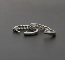 Load image into Gallery viewer, Classic Petite 14K White Gold Diamond Huggie Earrings