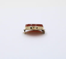 Load image into Gallery viewer, Vintage 10K Gold Filled Carnelian Pietra Dura Micro Mosaic Brooch, Pin