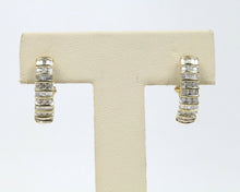 Load image into Gallery viewer, Vintage 10K Yellow Gold Diamond Hoop Earrings