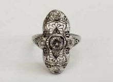 Load image into Gallery viewer, Art Deco Ladies Diamonds Sapphires Platinum Ring