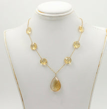 Load image into Gallery viewer, Vintage 14K Yellow Gold Natural Citrine Necklace