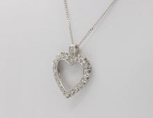 Load image into Gallery viewer, 14K White Gold Diamond Heart Pendant
