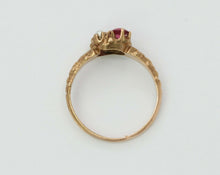 Load image into Gallery viewer, Victorian 14K Rose Gold Seed Pearl Ruby Promise Ring