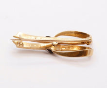 Load image into Gallery viewer, Victorian Ribbon 18K Yellow White Gold Diamonds Seed Pearls Brooch Pin