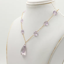 Load image into Gallery viewer, Vintage Amethyst Droplet 14K Yellow Gold Necklace