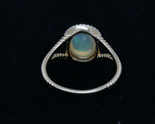 Load image into Gallery viewer, Vintage 14K Yellow Gold Opal and Diamond Halo Ring