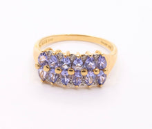 Load image into Gallery viewer, Vintage Tanzanite Diamonds 14K Yellow Gold Ladies Band