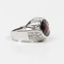 Load image into Gallery viewer, Vintage 18K White Gold Garnet and Diamond Statement Ring