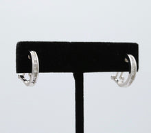 Load image into Gallery viewer, Vintage Huggie Table Cut Diamonds 14K White Gold Earrings