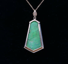 Load image into Gallery viewer, Minimalist 14K Yellow Gold Diamond Rock Crystal Fan Shape Crystal Haze Pendant Necklace