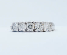 Load image into Gallery viewer, Vintage Ladies 14K White Gold Large Diamonds Wedding Band