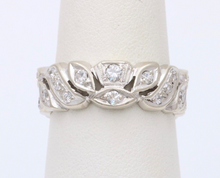 Load image into Gallery viewer, Art Deco 14K White Gold Diamond Ring Band, Wedding Band