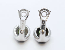Load image into Gallery viewer, Mauboussin Vintage 18K White Gold Peridot Mother of Pearl Earrings