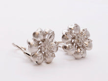Load image into Gallery viewer, Lovely Vintage Summer 14K White Gold Diamonds Earrings
