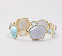 Load image into Gallery viewer, Ippolita 18K Rock Candy Collection Chalcedony, Blue Topaz,Mother of Pearl Bangle