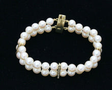 Load image into Gallery viewer, Vintage 18K Yellow Gold Pearl Diamond Bracelet