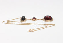 Load image into Gallery viewer, Victorian 9K Rose Gold Garnet Lariat Pendant Necklace