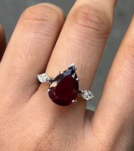 Load image into Gallery viewer, Gorgeous 18K White Gold Rubellite Tourmaline and Diamond Ring