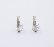 Load image into Gallery viewer, Vintage Huggie Table Cut Diamonds 14K White Gold Earrings