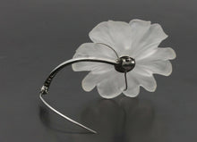 Load image into Gallery viewer, Vintage 18K White Gold Diamond Crystal Flower Brooch