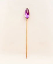 Load image into Gallery viewer, Victorian Amethyst 14K Yellow Gold Stick Pin