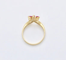 Load image into Gallery viewer, Vintage Rubies & Cubic Zirconia 14K Yellow Gold Ring