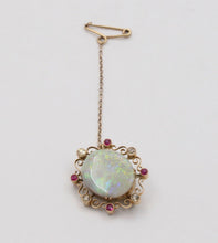Load image into Gallery viewer, Adorable Edwardian Floral Design Opal 14K Gold Brooch pin