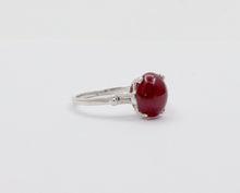 Load image into Gallery viewer, Vintage Platinum Cabochon Ruby Alternative Engagement Ring