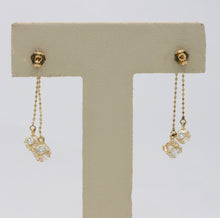 Load image into Gallery viewer, 14K Yellow Gold Cubic Zirconia Dangling Drop Earrings