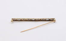 Load image into Gallery viewer, Art Deco 14K White Yellow Gold Diamonds Bar Brooch Pin