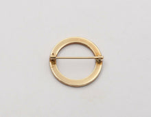 Load image into Gallery viewer, Art Deco Smoky Blue Guilloche Enamel Split Pearl Circle Pin Brooch
