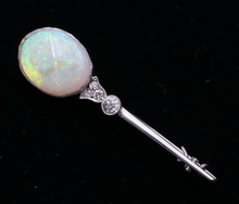 Load image into Gallery viewer, Art deco Opal and Diamond 18K Gold Brooch, Pin